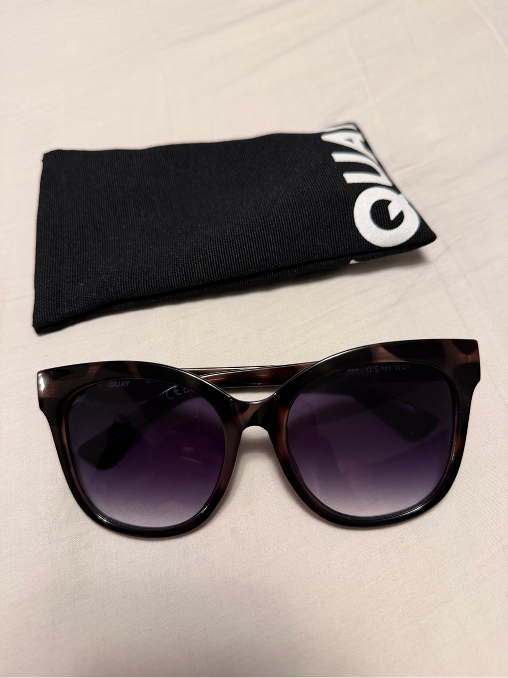 Quay Australia Tortoiseshell Frame Sunglasses with Purple Gradient Lenses